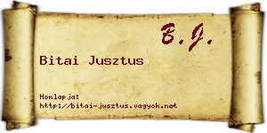 Bitai Jusztus névjegykártya